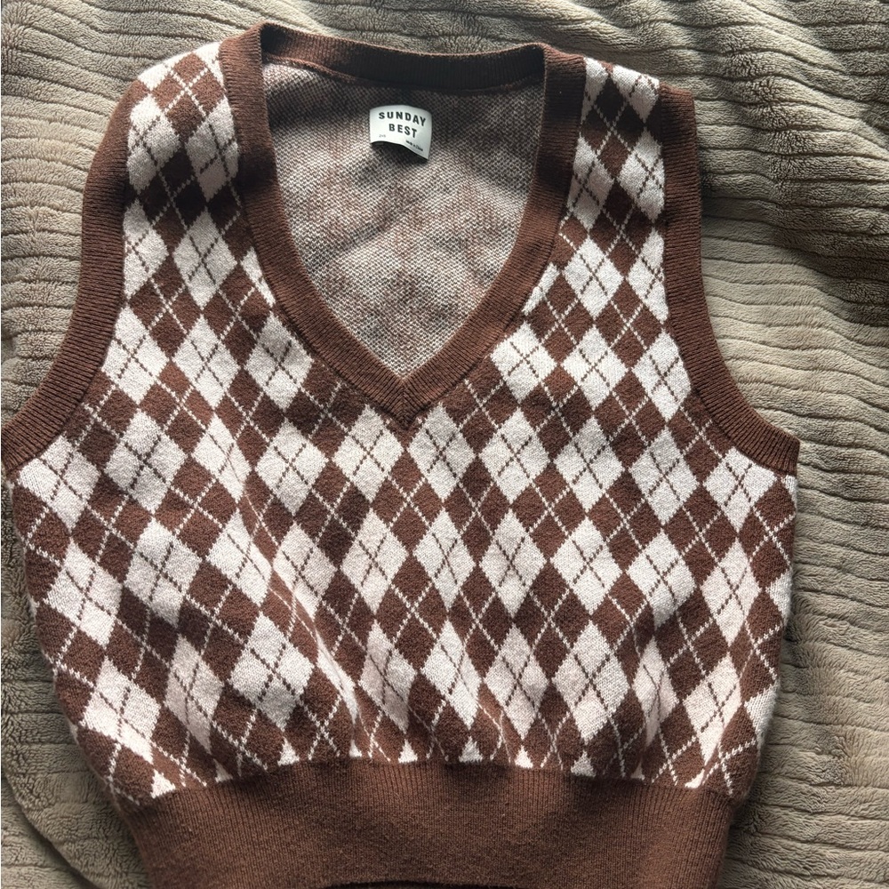 Sunday Best Brown Argyle Sweater Vest